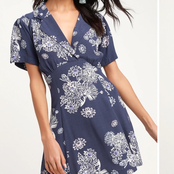 FREE PEOPLE Blue Hawaii Fit-and-Flare Dress - XS - Picture 1 of 14